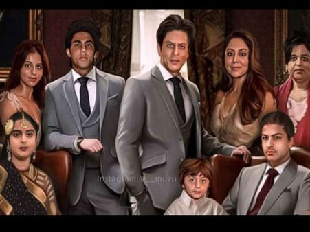 फैन ने बनाया 'पठान' शाहरुख खान का स्कैच, गौरी, सुहाना और अबराम सभी आए नजर- कंप्लीट फैमिली फोटो