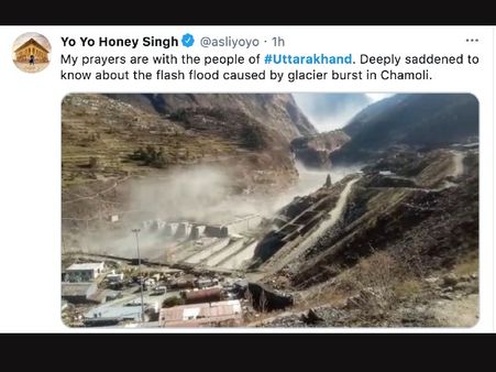 उत्तराखंड में हिमनदी फटने से बाढ़, खतरा बढ़ने पर अजय देवगन, दिया मिर्ज़ा, अक्षय कुमार ने किए ट्वीट