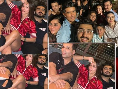 अमृता अरोड़ा के पार्टी में रेड हॉट अवतार में पहुंचीं मलाइका अरोड़ा, रोमांटिक हुए अर्जुन कपूर, INSIDE तस्वीरें