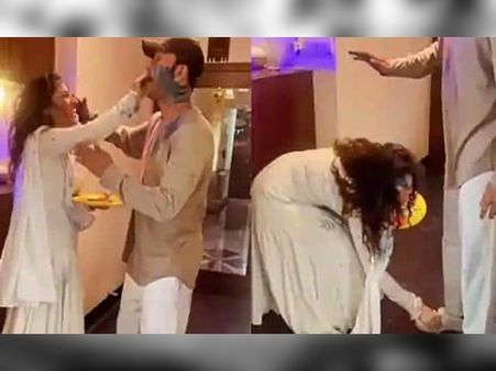 अंकिता लोखंडे ने बॉयफ्रेंड विक्की जैन के छुए पैर, शादी से पहले ही भर ली अपनी मांग- VIDEO वायरल