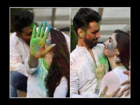 प्यार के रंग में राहुल वैद्य ने दिशा परमार को किया Kiss, गले लगाकर खेली दोनों ने हैप्पी होली