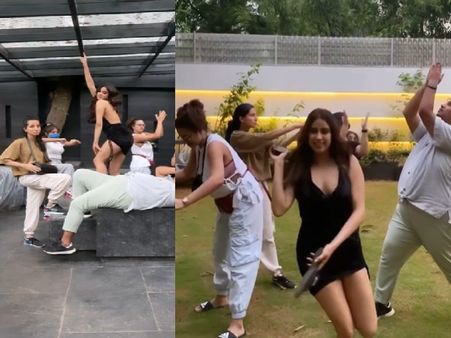 जान्हवी कपूर ने दोस्तों के साथ मिलकर की पागलपंती, हाथ में सैंडल पकड़कर किया अजीब डांस!