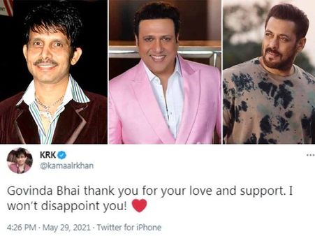 सलमान खान संग विवाद के बीच KRK ने लिया गोविंदा का नाम, कहा- 'भाई सपोर्ट करने के लिए शुक्रिया'