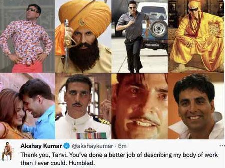 अक्षय कुमार ने इस फैन को भावुक होकर कहा धन्यवाद - शाहरूख फैन को दिखा रही थी अक्षय का पूरा करियर