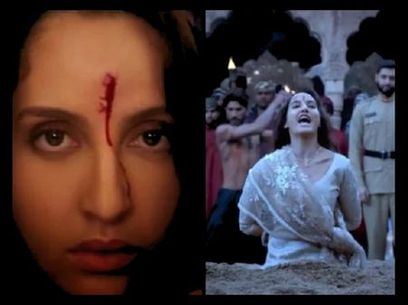 अजय देवगन की 'भुज' में गंभीर चोट से बेहोश नोरा फतेही, खून भरे माथे के साथ फिल्म में दिखा असली जख्म