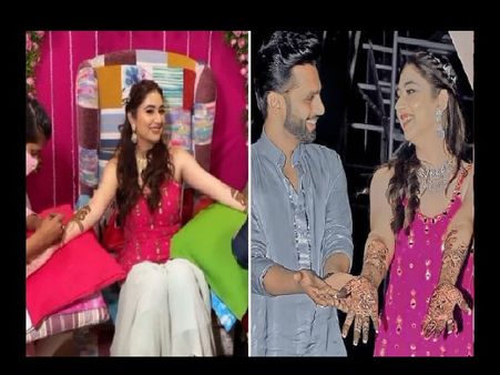 मेहंदी रस्म में राहुल वैद्य-दिशा परमार का रोमांस Video, वेडिंग ड्रेस की लगी लाइन, अर्शी खान की खास तैयारी
