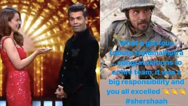 कंगना रनौत ने की करण जौहर की तारीफ!, सिद्धार्थ मल्होत्रा की शेरशाह को बताया बढ़िया फिल्म