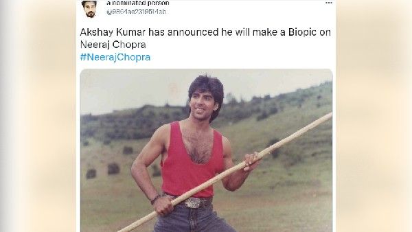 अक्षय कुमार बनाएंगे नीरज चोपड़ा की बायोपिक? फैंस ने शेयर की भाला फेंकते हुए अक्षय की तस्वीरें