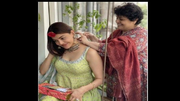 शादी के बाद काजल अग्रवाल की पहली हरियाली तीज, फिर बनीं खूबसूरत दुल्हन, तस्वीरें पर फैंस फिदा