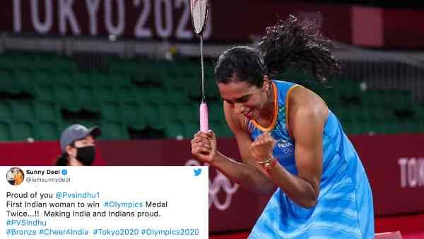 स्टार्स ने मनाया ओलंपिक्स 2020 में पीवी सिंधू की जीत का जश्न - करीना, सनी देओल, कंगना, वरूण के ट्वीट