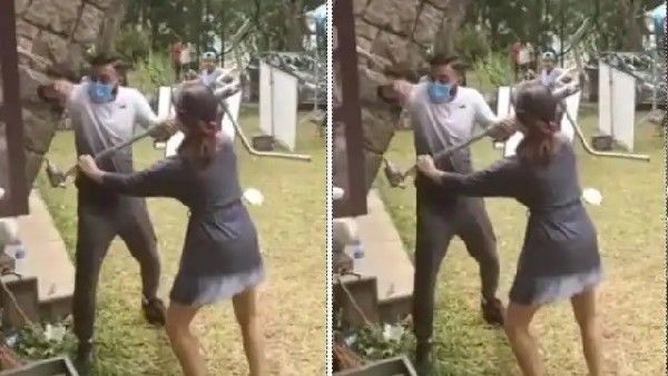 शूटिंग के वक्त भड़की सनी लियोन, शख्स को मारने के लिए उठा लिया कैमरा स्टैंड VIDEO