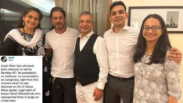 आर्यन खान की ज़मानत के बाद मुस्कुराए शाहरूख खान, मैनेजर पूजा डडलानी और लीगल टीम के साथ वायरल तस्वीरें