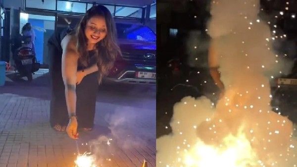 भोजपुरी क्वीन रानी चटर्जी के साथ दिवाली पर बड़ा हादसा, पटाखा अचानक फटा, खतरनाक VIDEO