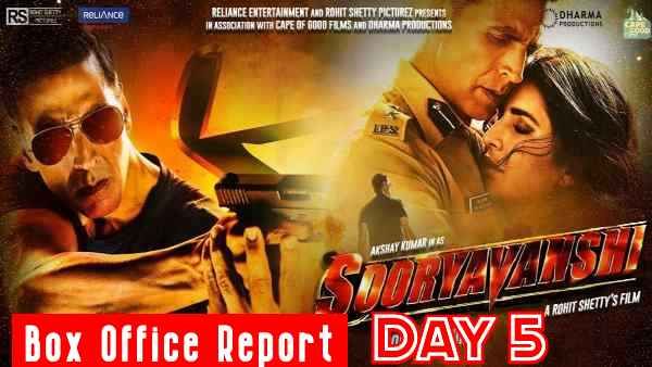 सूर्यवंशी बॉक्स ऑफिस रिपोर्ट - मंगलवार को हुई वापसी, 100 करोड़ क्लब में एंट्री, जानिए पांचवे दिन की कमाई