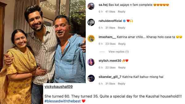 विकी कौशल ने मम्मी पापा के साथ शेयर की तस्वीर, फैन्स ने पूछा - बहू कैटरीना किधर है?