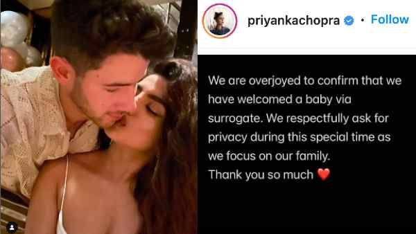 प्रियंका चोपड़ा बनी मां, इंस्टाग्राम पर शेयर की खुशखबरी, काफी समय से थी प्रेगनेंसी की अफवाहें