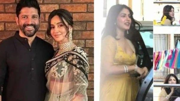 फरहान अख्तर शिबानी दांडेकर की शादी ,बेहद खुश रिया चक्रवर्ती का DDLJ के गाने पर जोरदार डांस Video