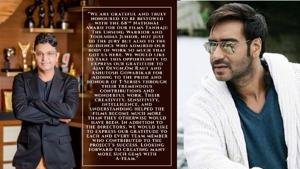 68th National Aawrds: भूषण कुमार ने अजय देवगन, ओम राउत और आशुतोष गोवारिकर को दी बधाई, लिखा खास Note