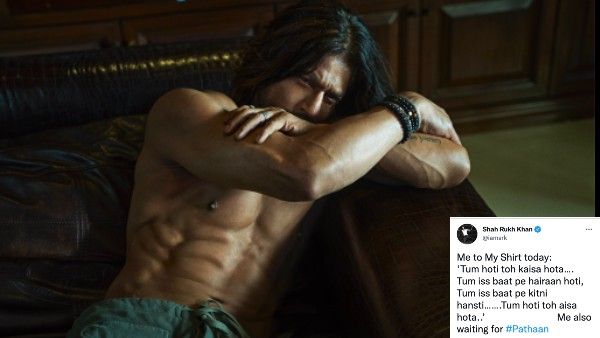 शाहरूख खान ने शेयर की पठान वाली शर्टलेस तस्वीर, 8 पैक वाले बिस्किट देख पागल हुए फैन्स, ट्रेंड हुआ #Pathaan