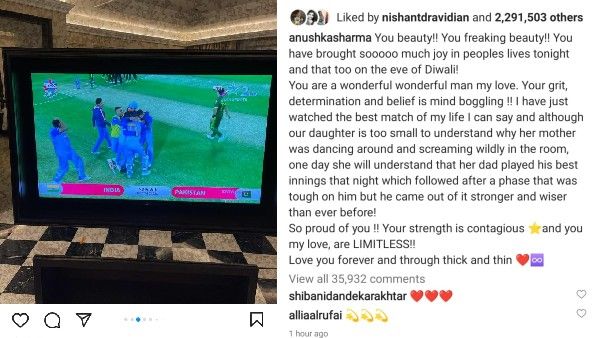 India Vs Pakistan मैच में विराट कोहली ने दिलाई जादुई जीत, अनुष्का शर्मा और बेटी वामिका का प्यारा सा रिएक्शन