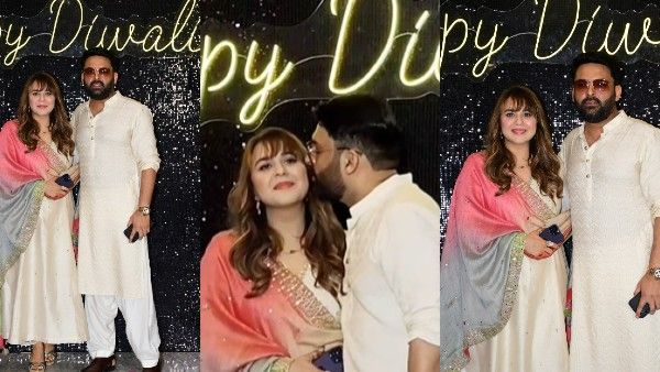 Diwali 2022 : रोमांटिक Kapil Sharma ने पत्नी को किया अचानक KISS, शर्माता दिखा शर्मा कपल
