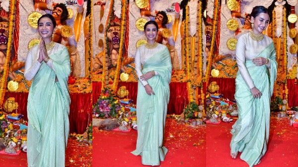 Durga Puja Pics: नवमी के दिन पंडाल पर सालों बाद कैमरों में कैद हुईं पत्रलेखा, फैन्स को दिया सरप्राइज़