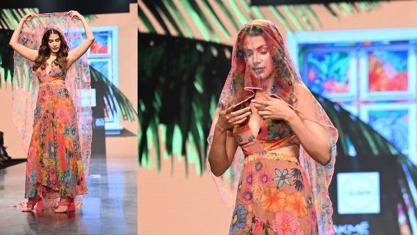 Rhea Chakraborty at Lakme Fashion Week: फ्लाईंग किस के साथ रिया चक्रवर्ती ने उड़ाए होश, देखिए तस्वीरें