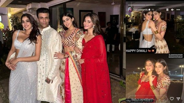 Sara Ali Khan Diwali Pics: करीना कपूर खान की दिवाली पार्टी छोड़ जान्हवी - अनन्या - इब्राहिम के साथ पार्टी