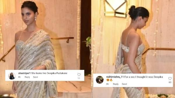 मनीष मल्होत्रा की दिवाली पार्टी में साड़ी पहन पहुंची Suhana Khan, फैंस बोले, Deepika Padukone जैसी दिखती हैं