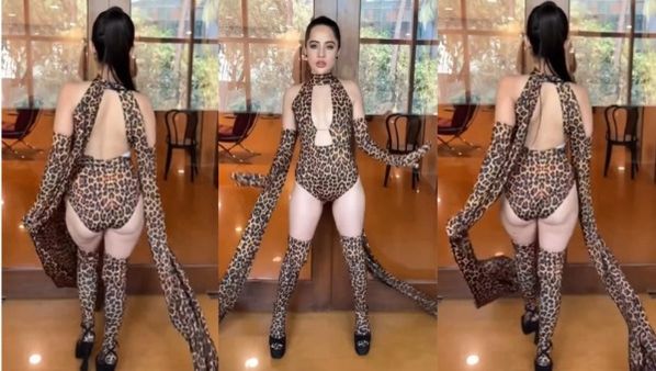 सामने से खुली और पीछे से बैकलेस ड्रेस तैयार कर उछल-उछलकर चलीं उर्फी जावेद,नए लुक से मची सनसनी