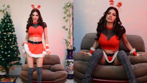 Christmas आते ही नॉटी हुईं ये एक्ट्रेस, कभी काऊच पर मचली तो कभी खींचने लगी छोटी सी स्कर्ट