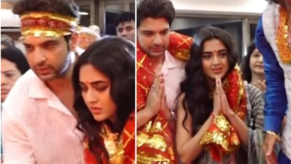 माता की चुनरी डाले BF करण कुंद्रा संग दरबार में पहुंचीं तेजस्वी, लोग बोले- मंदिर में शादी रचा ली क्या