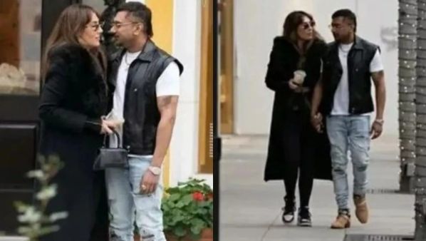 सर्दी में नई गर्लफ्रेंड के साथ कोजी हुए हनी सिंह, चलते-चलते करने लगे ऐसी हरकतें