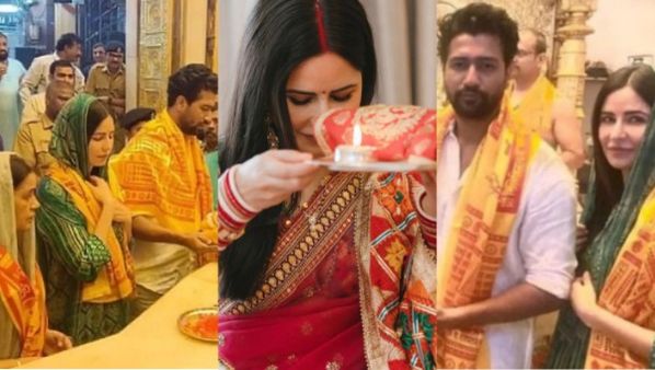 पत्नी कैटरीना को सिद्धिविनायक मंदिर ले पहुंचे विक्की, हरे सूट में सिर ढंके बेहद खूबसूरत लगीं विदेशी दुल्हनिया