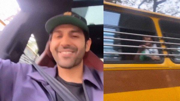 Kartik Aaryan को देख स्कूल बस में बैठे बच्चों ने किया कुछ ऐसा, मजेदार था 'शहजादा' का रिएक्शन!