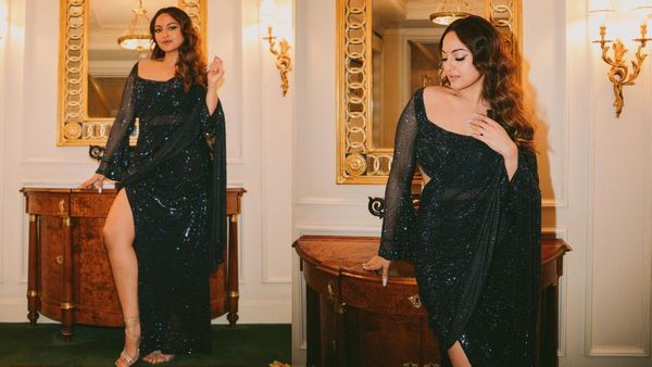 रिवीलिंग ब्लैक साड़ी पहनकर Sonakshi Sinha ने दिखाई टांगे, लोग बोले- फैन हैं लेकिन ये..