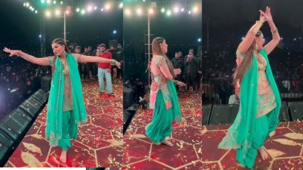 धमाकेदार डांस से एक बार फिर स्टेज तोड़ती नजर आई सपना चौधरी, दर्शकों को बोली ''तने छाती के लगा लू मैं...''
