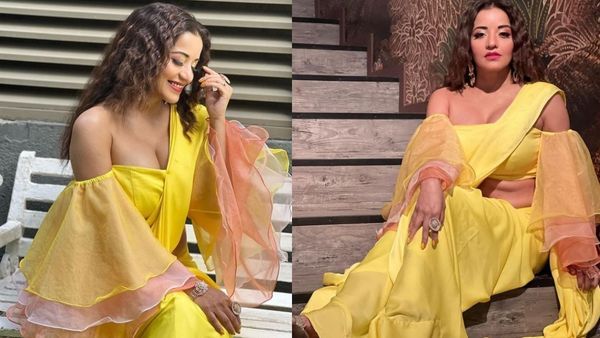 Monalisa: कहीं कंधे से खिसकते ब्लाउज में तो कहीं ब्रालेट ब्लाउज पहन, इस हसीना ने मचाया तहलका!