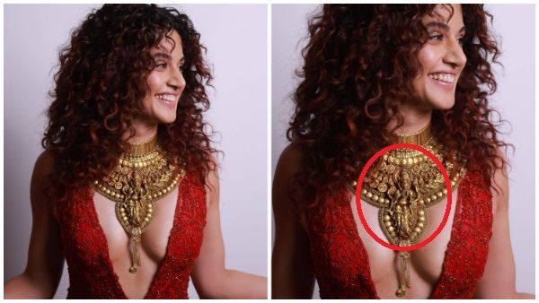क्लीवेज दिखाते हुए तापसी पन्नू ने पहना मां लक्ष्मी का नेकलेस, धार्मिक भावनाएं आहत होने का मामला दर्ज