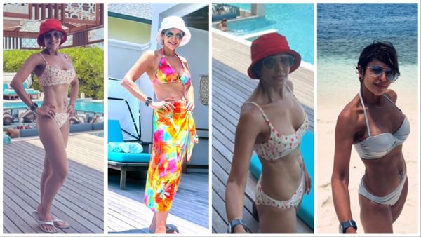 Mandira Bedi ने दिखाया अपनी बिकिनी कलेक्शन, स्वीमिंग पूल में नहाते हुए फोटो कर दी शेयर