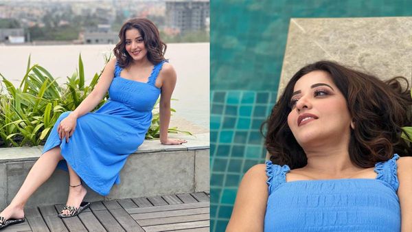 ब्लू आउटफिट में मोनालिसा लगीं बला की खूबसूरत, इन तस्वीरों पर दिल हार बैठे फैंस