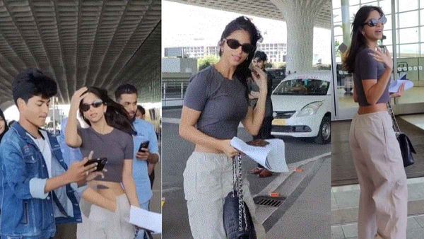 Suhana Khan- तेज हवा के बीच बालों को संवारती दिखीं सुहाना, लोगों ने सेल्फी के लिए पूछा तो..