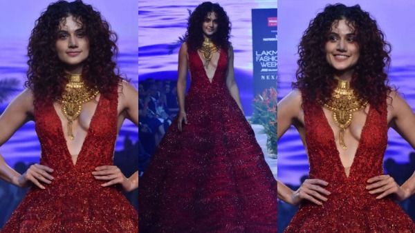 Taapsee Pannu LFW: हर तरफ से खुले गाउन में तापसी ने मचा दिया बवाल, क्लीवेज ढंकने के लिए पहना इतना बड़ा हार