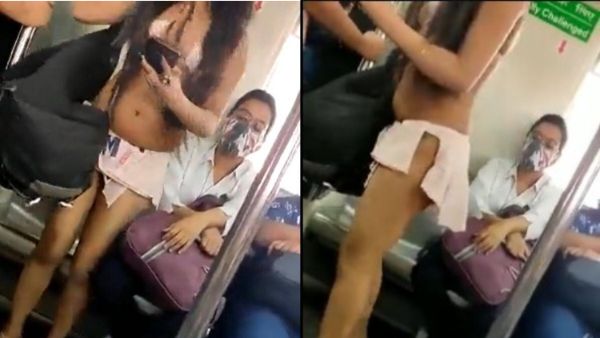 दिल्ली मेट्रो में खुली ब्रा पहने आई लड़की के वीडियो ने मचाया बवाल, देखे वायरल Video