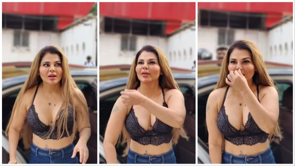 जरा से कपड़े पहनकर Rakhi Sawant निकल रही थी गाड़ी से बाहर, कैमरे देखते ही पहना जालीदार टॉप