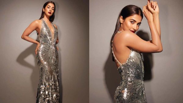 Pooja Hegde- चमकीली ड्रेस पहने क्लीवेज लुक फ्लॉन्ट करती दिखी एक्ट्रेस, लोग बोले- सलमान से शादी..