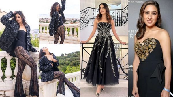 Cannes की नाइट पार्टी में काले रंग में बहकी बॉलीवुड हीरोइनें, किसी ने जाली पहनी तो कोई बिन ब्रा दिखी!