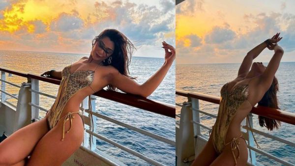 समुद्र के बीच शर्म हया सब भूली ये हसीना; डोरी वाली ड्रेस में अंगड़ाइयां लेकर हर तरफ से दिखाया बदन!