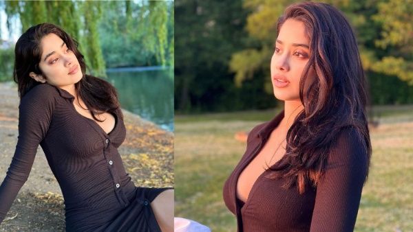 पार्क में अकेले बैठे बैठे मचला जाह्नवी कपूर का मन, नीचे से खुली ड्रेस में करने लगीं ऐसी हरकतें