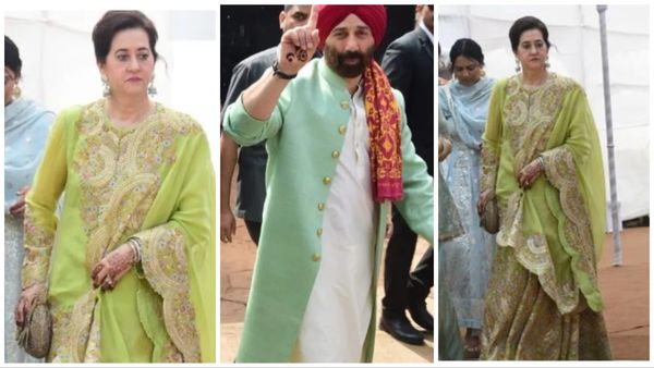 सनी देओल के बेटे की शादी में छाई पत्नी पूजा देओल मे हीरोइनों को किया फेल, हरे लहंगे में काट दिया गदर